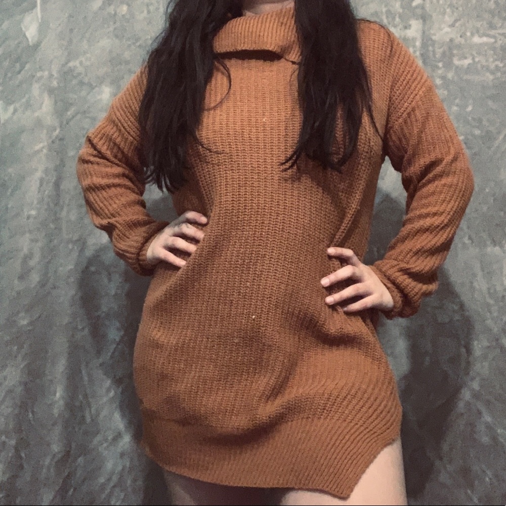 🌿burnt orange sweater dress